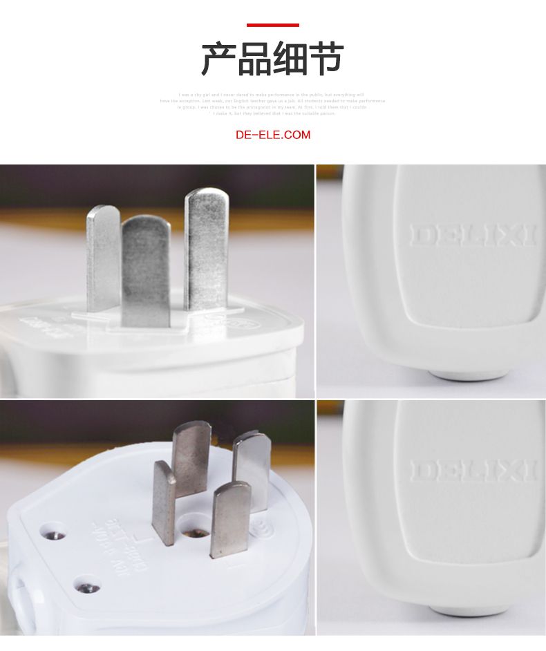 德力西插頭 兩插10A插頭 德力西電源插頭2插10A 正品德力西兩腳插頭
