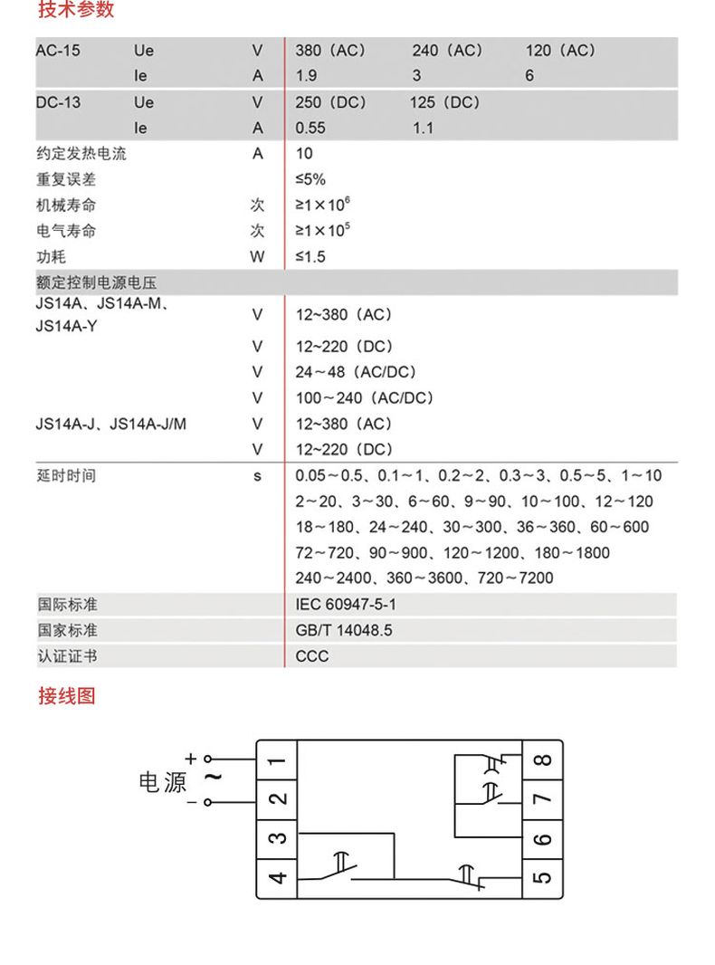 德力西時間繼電器 JS14A晶體管式時間繼電器 0.5-5S/1-10S/3-30S/6-60S 【定制產品】