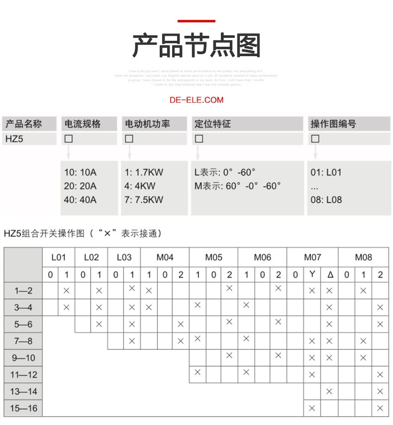 德力西HZ5組合開關 HZ5-10/1.7 HZ5-20/4 HZ5-40/7.5 德力西正品組合開關HZ5系列