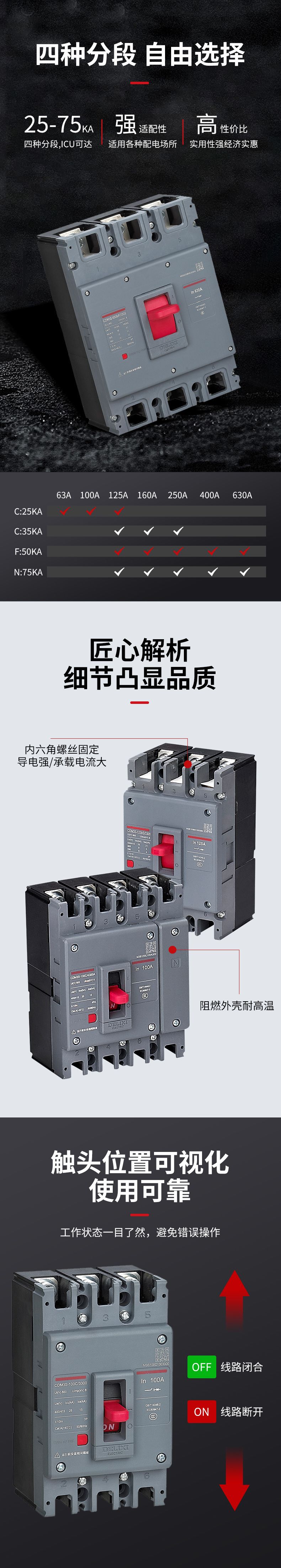 德力西CDM3S塑殼斷路器 空氣開(kāi)關(guān) 新升級(jí)新款3P4P三相四相 10A~1600A多規(guī)格可選
